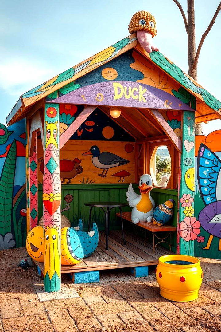 Artistic Colorful Duck Shelter - 22 Duck House Ideas
