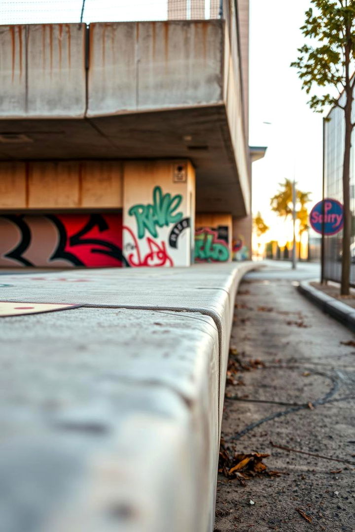 Artistic Concrete Graffiti Accent Area - 22 Concrete Patio Ideas on a Budget