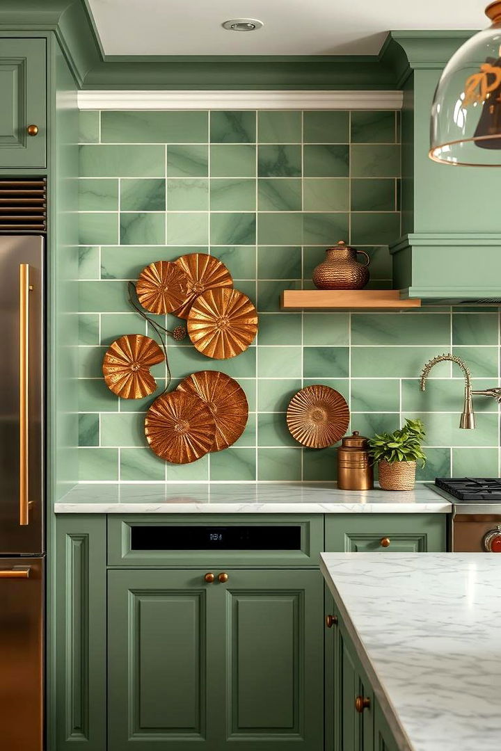 Artistic Copper Accents in Decor - 22 Green and Copper Kitchen Ideas