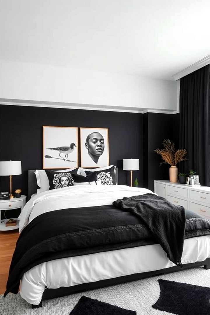 Artistic Customization Touches - 22 Feminine Black and White Bedroom Ideas