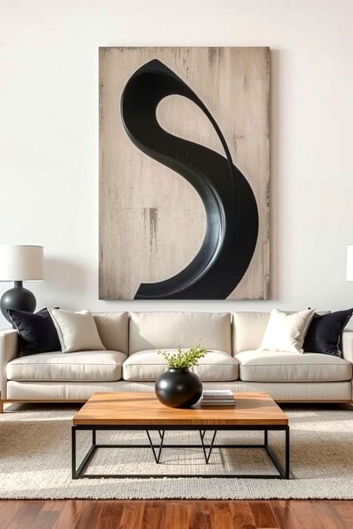 Artistic Dark Statement Pieces - 22 Dark Living Room Ideas