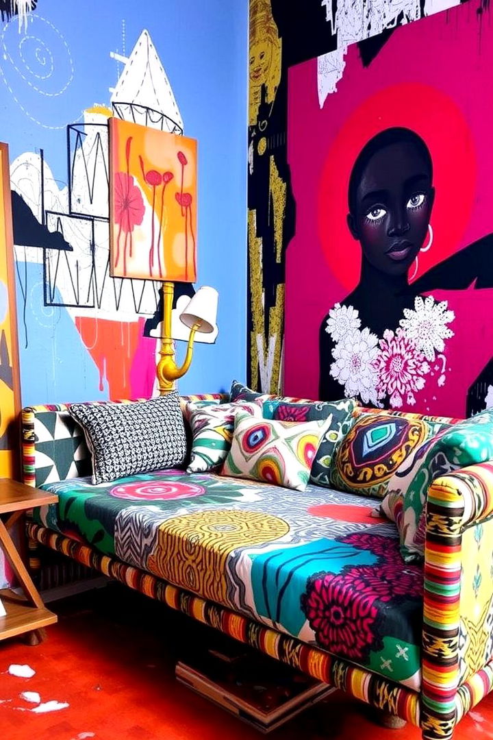 Artistic Daybed with Bold Patterns - 22 Daybed Ideas for Small Spaces