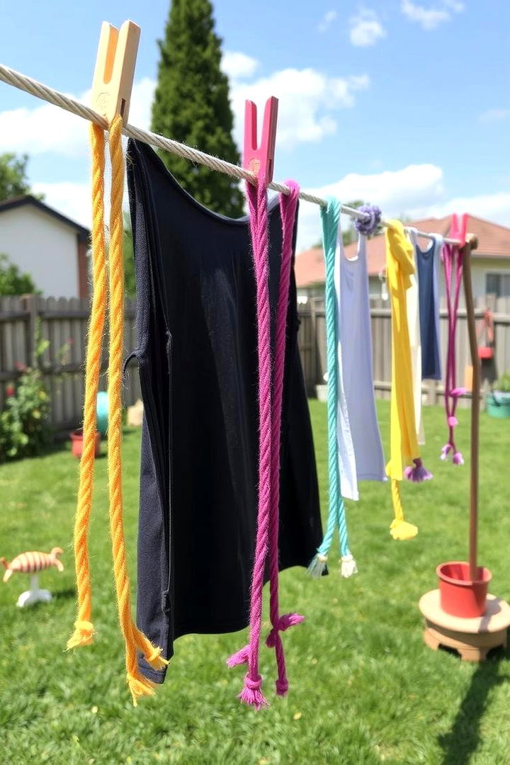 Artistic Decorative Clothesline - 22 Outdoor Clothesline Ideas