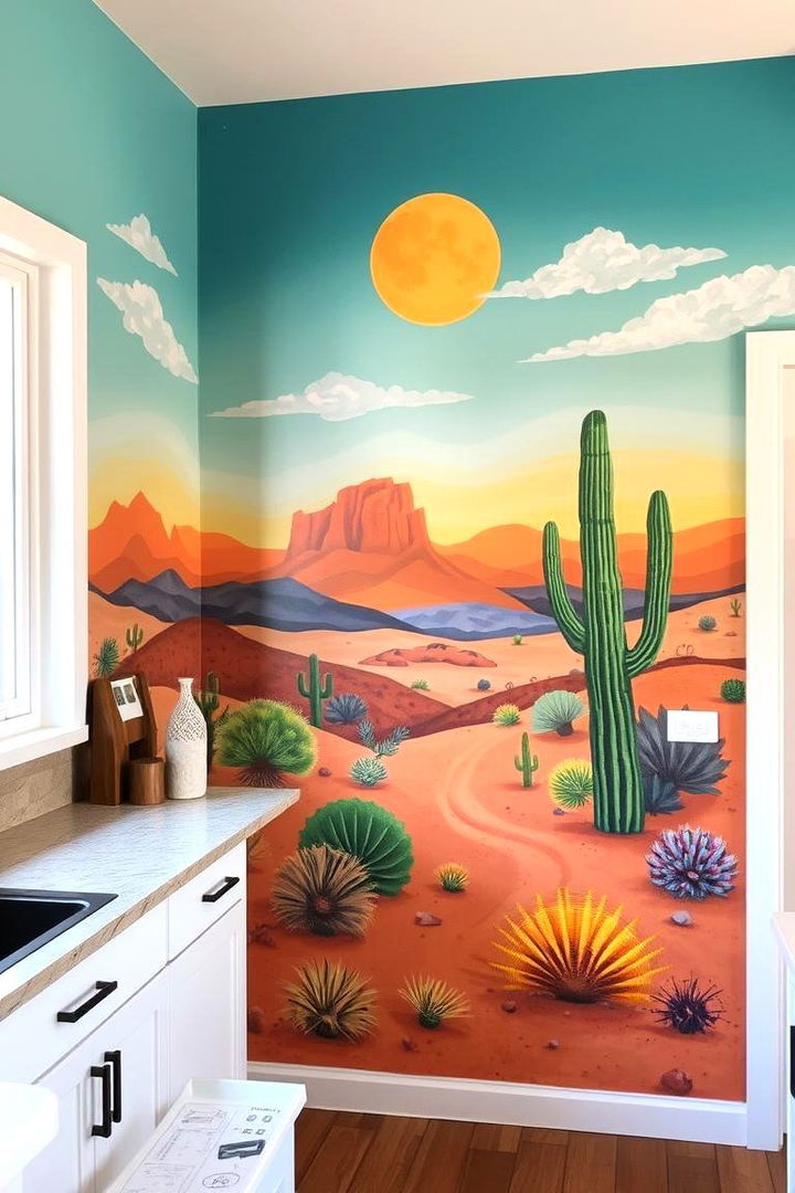 Artistic Desert Themed Murals - 22 Southwestern Kitchen Ideas