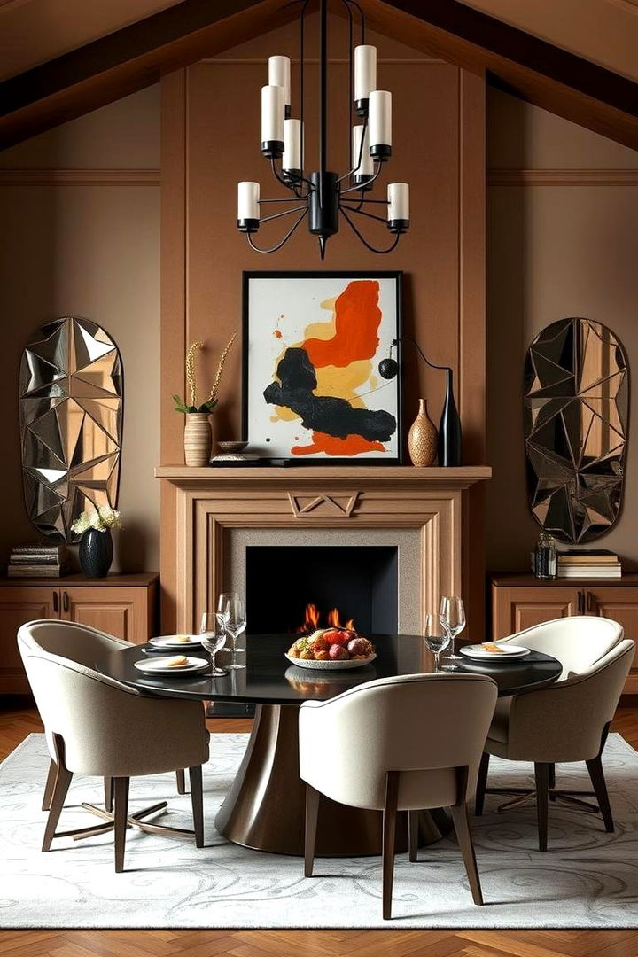 Artistic Dining with Creative Fireplace Designs - 22 Dining Room With Fireplace Ideas