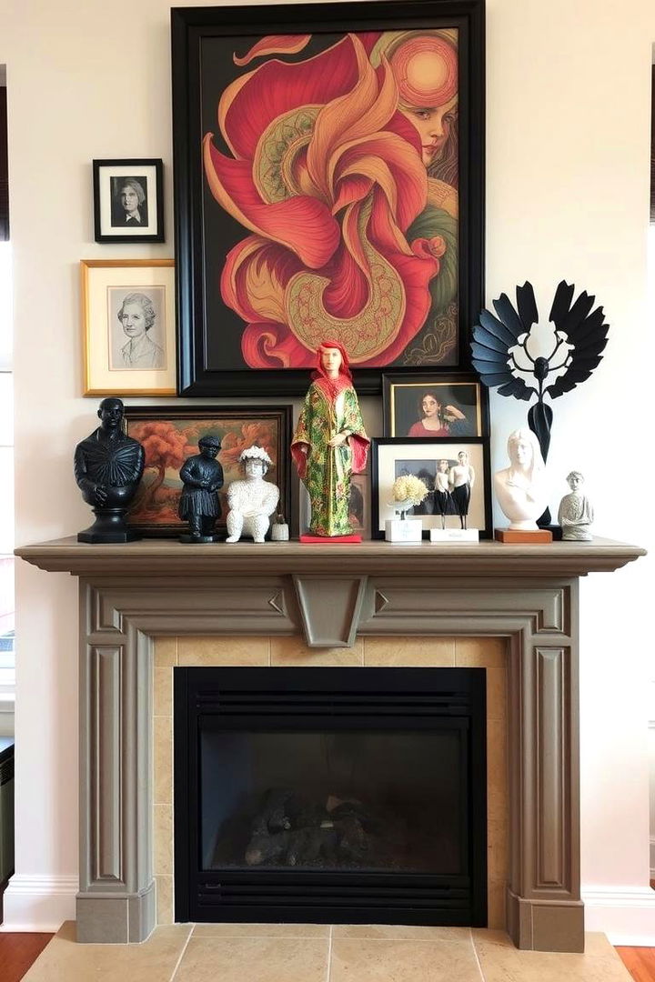Artistic Display - 22 Fireplace Decor Ideas