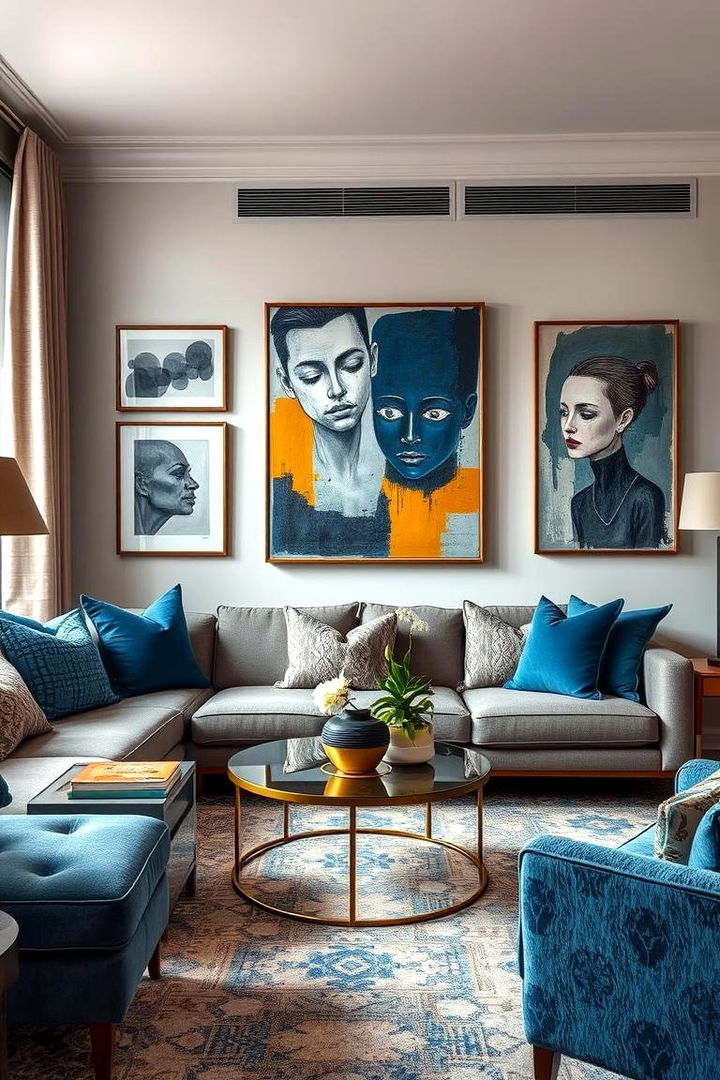 Artistic Eclectic Vibes - 22 Blue and Grey Living Room Ideas