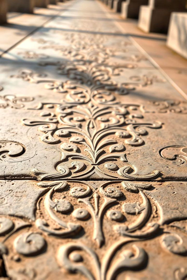Artistic Engraved Walkways - 22 Concrete Walkway Ideas