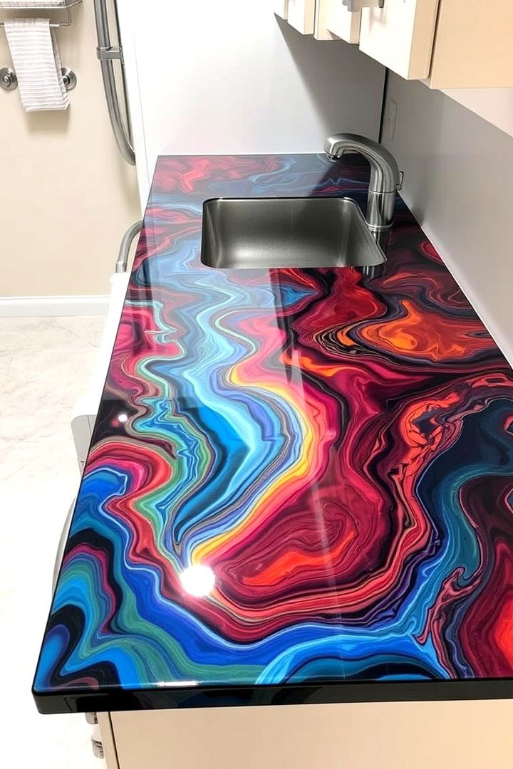 Artistic Epoxy Coatings - 22 Laundry Room Countertop Ideas