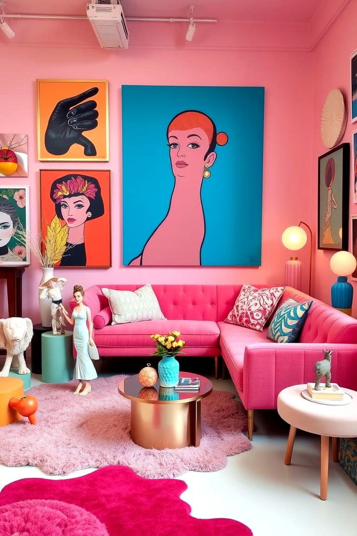 Artistic Expression - 22 Pink Couch Living Room Ideas
