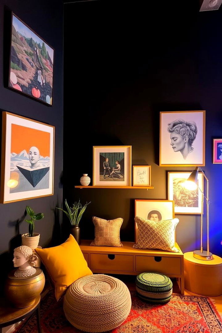Artistic Expression - 22 Black Accent Wall Bedroom Ideas