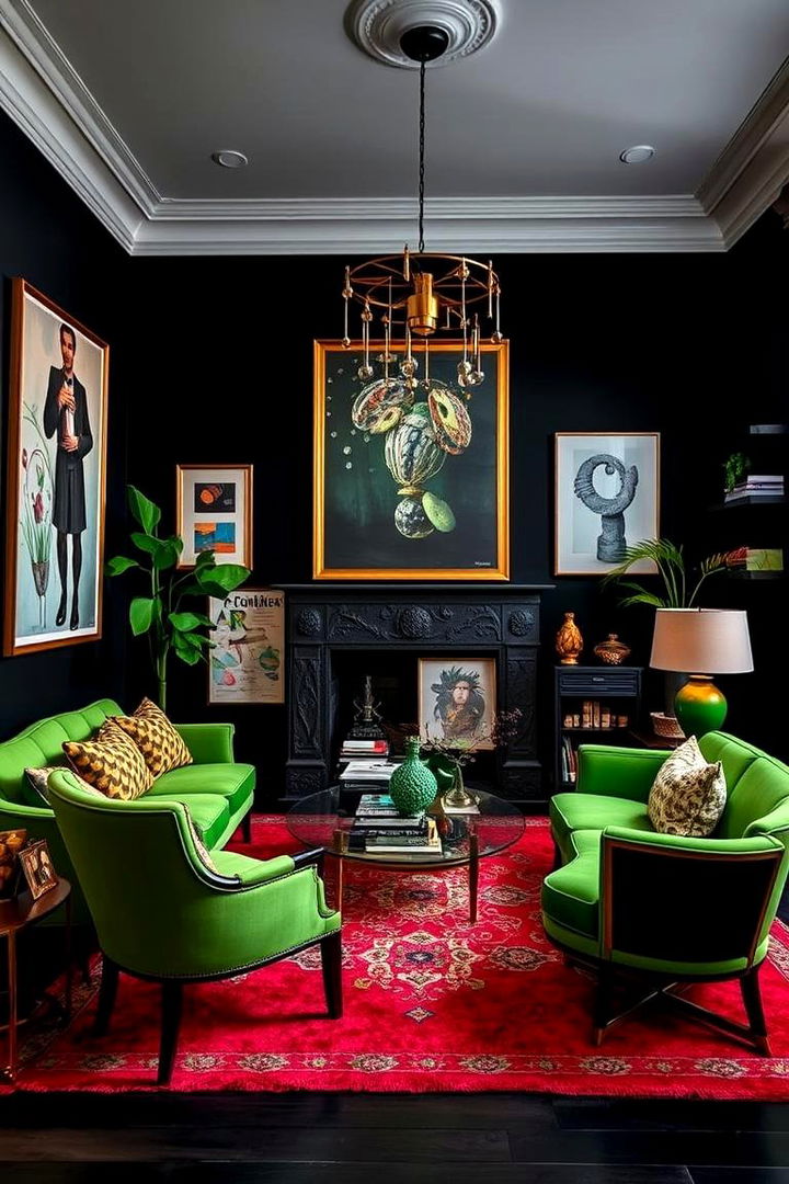 Artistic Expression Space - 22 Black and Green Bedroom Design Ideas