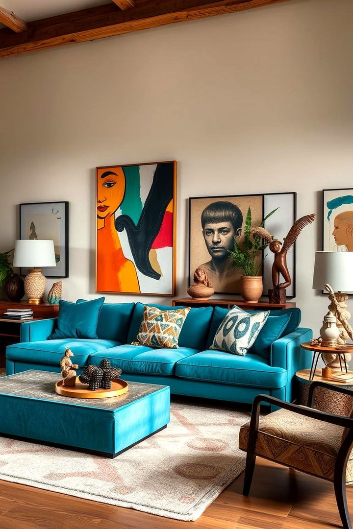 Artistic Expression Space - 22 Teal Couch Living Room Ideas