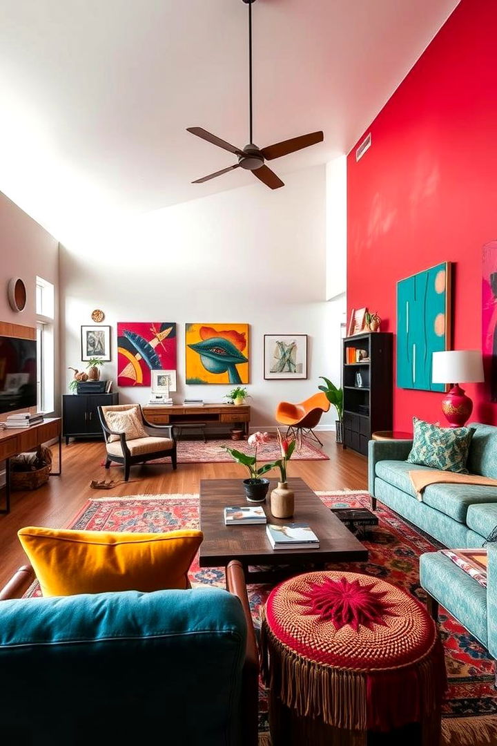 Artistic Expression and Bold Colors - 22 Open Kitchen Living Room Ideas