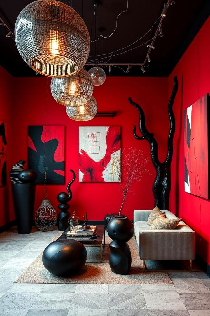Artistic Expression in Color - 22 Red and Black Bedroom Ideas