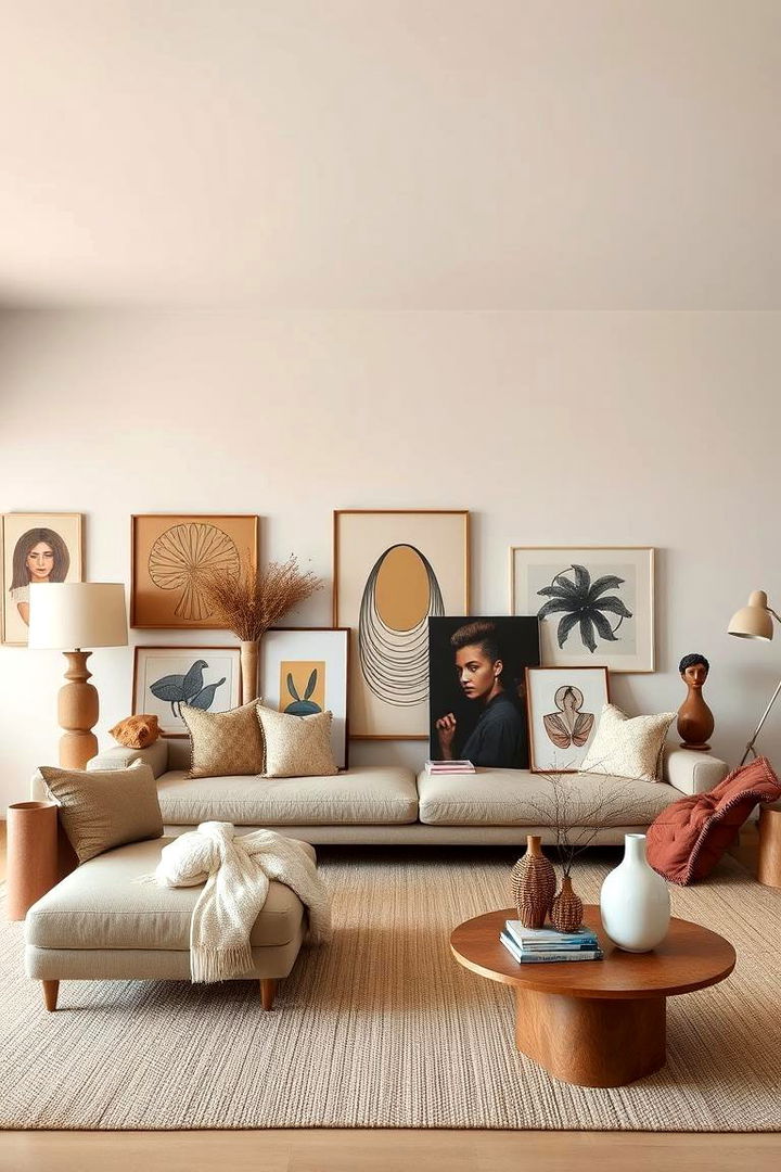 Artistic Expression in Neutrals - 22 Beige Living Room Ideas