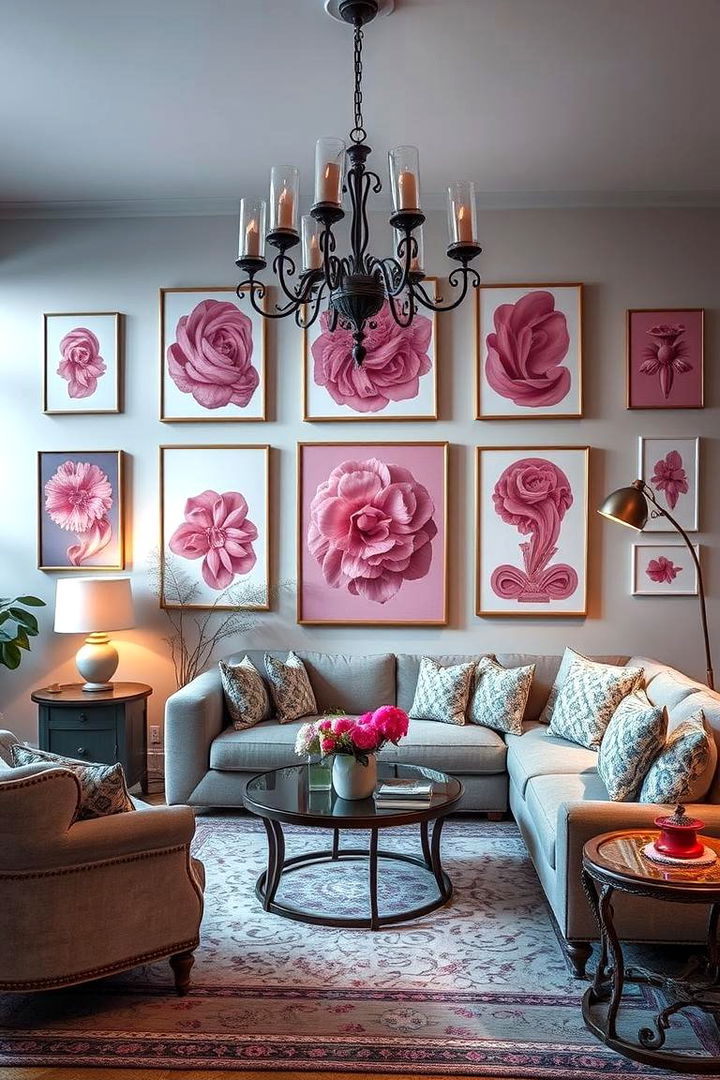 Artistic Flair and Personal Touches - 22 Pink and Grey Living Room Ideas