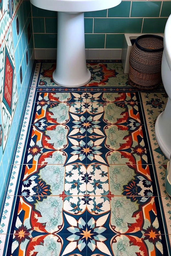 Artistic Floor Designs - 22 Mid-century Modern Bathroom Ideas