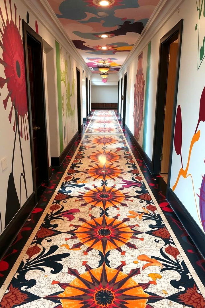 Artistic Floor Patterns - 22 Boho Hallway Ideas