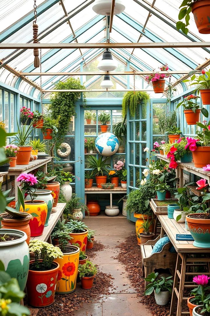 Artistic Floral Retreat - 22 Corner Greenhouse Ideas