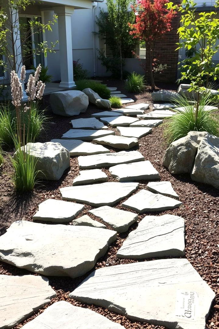 Artistic Freeform Design - 22 Flagstone Walkway Ideas