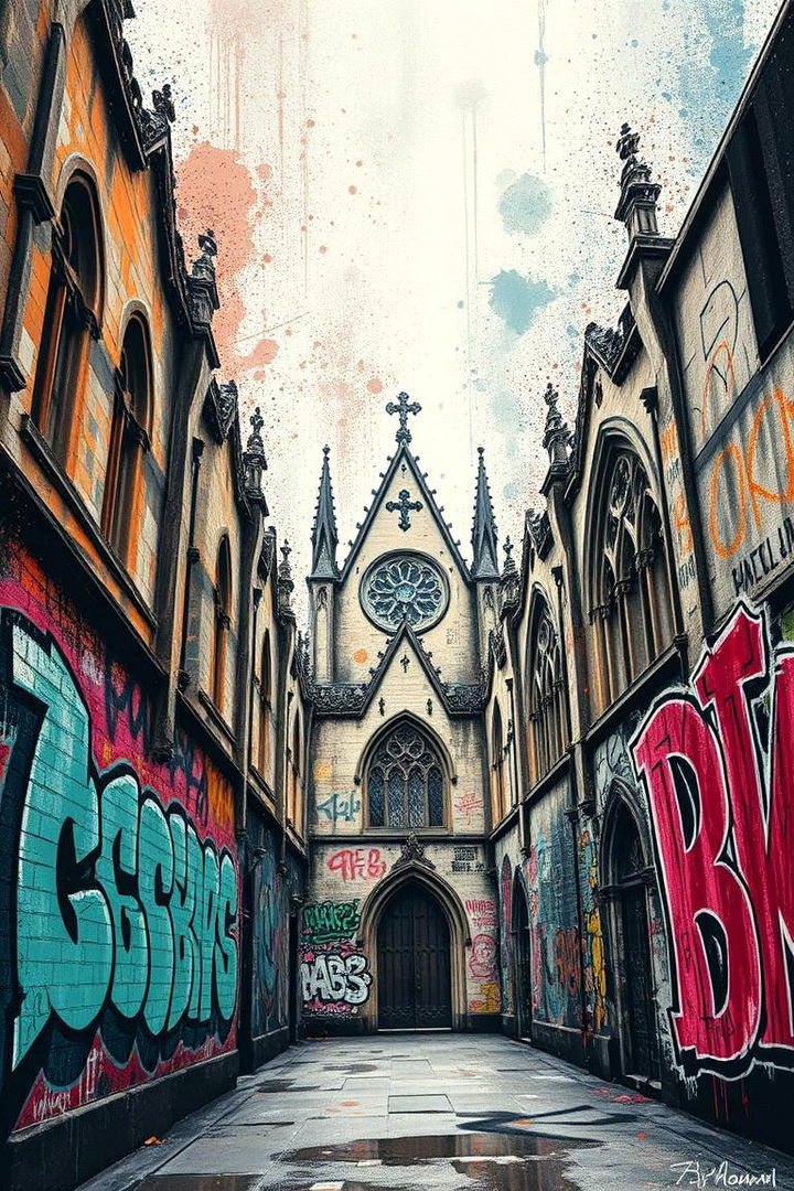 Artistic Fusion Graffiti Meets Gothic Boho - 22 Gothic Boho Decor Ideas