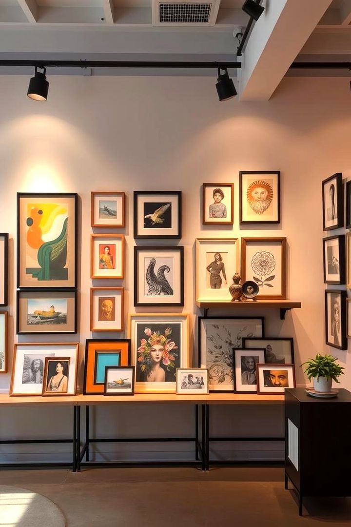 Artistic Gallery Display - 22 Living Room Corner Ideas