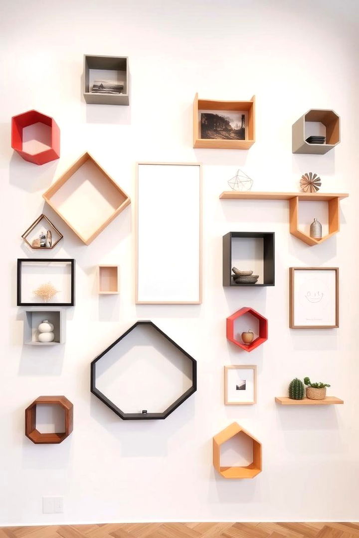 Artistic Geometric Shelves - 22 Floating Shelves Ideas