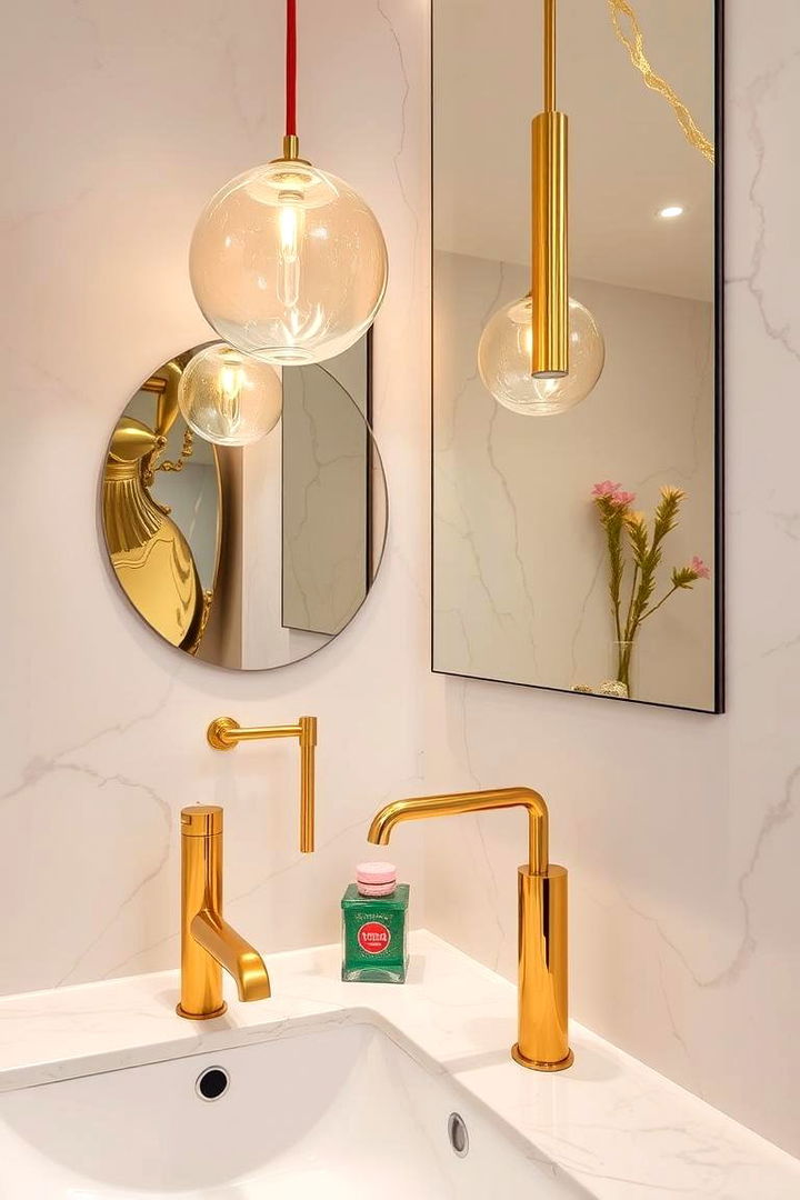 Artistic Gold Contrasts for Modern Spaces - 22 Gold Bathroom Ideas