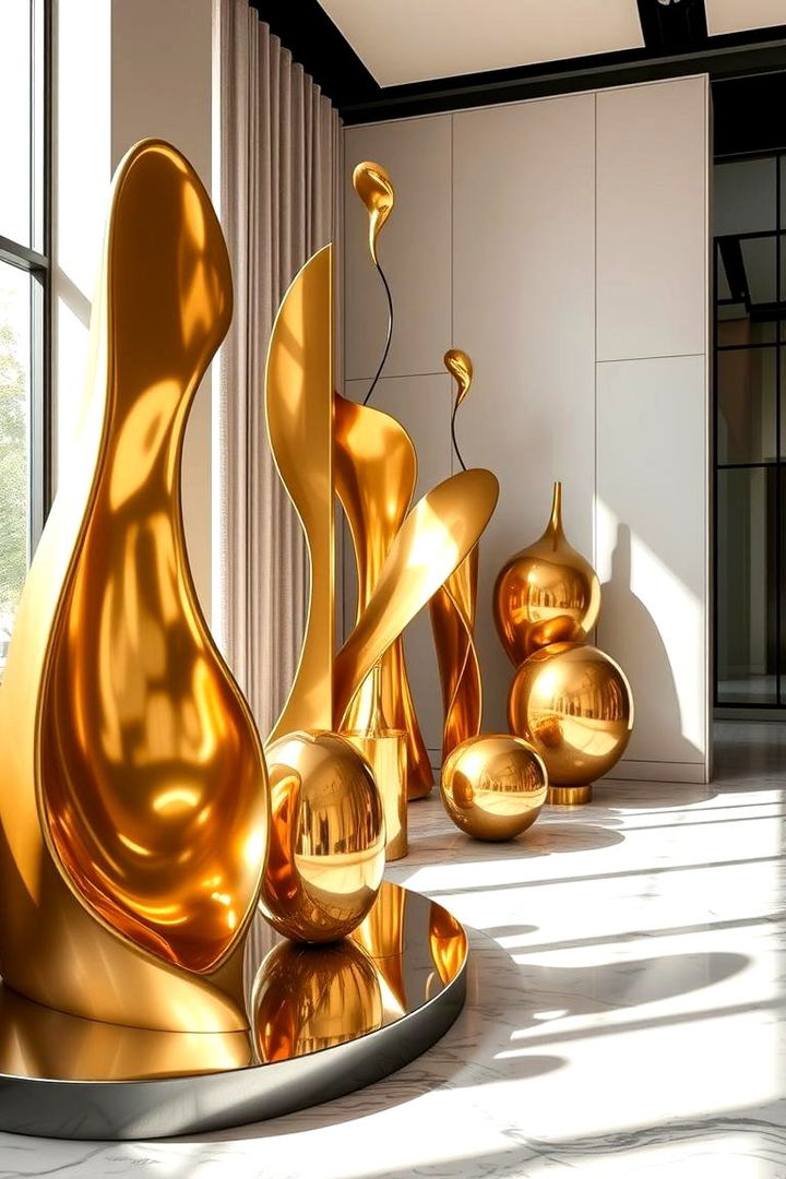 Artistic Golden Sculptural Elements - 22 Gold Bedroom Ideas