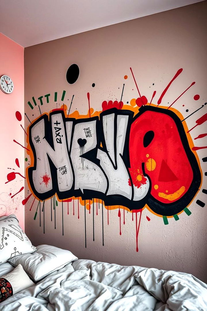 Artistic Graffiti for Youthful Expression - 22 Bedroom Wall Painting Ideas