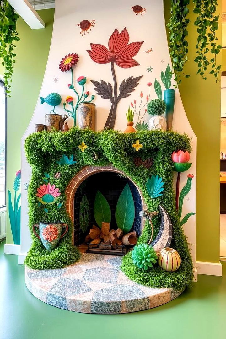 Artistic Green Installations - 22 Green Fireplace Ideas