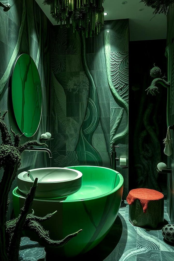 Artistic Green Installations - 22 Forest Green Bathroom Ideas