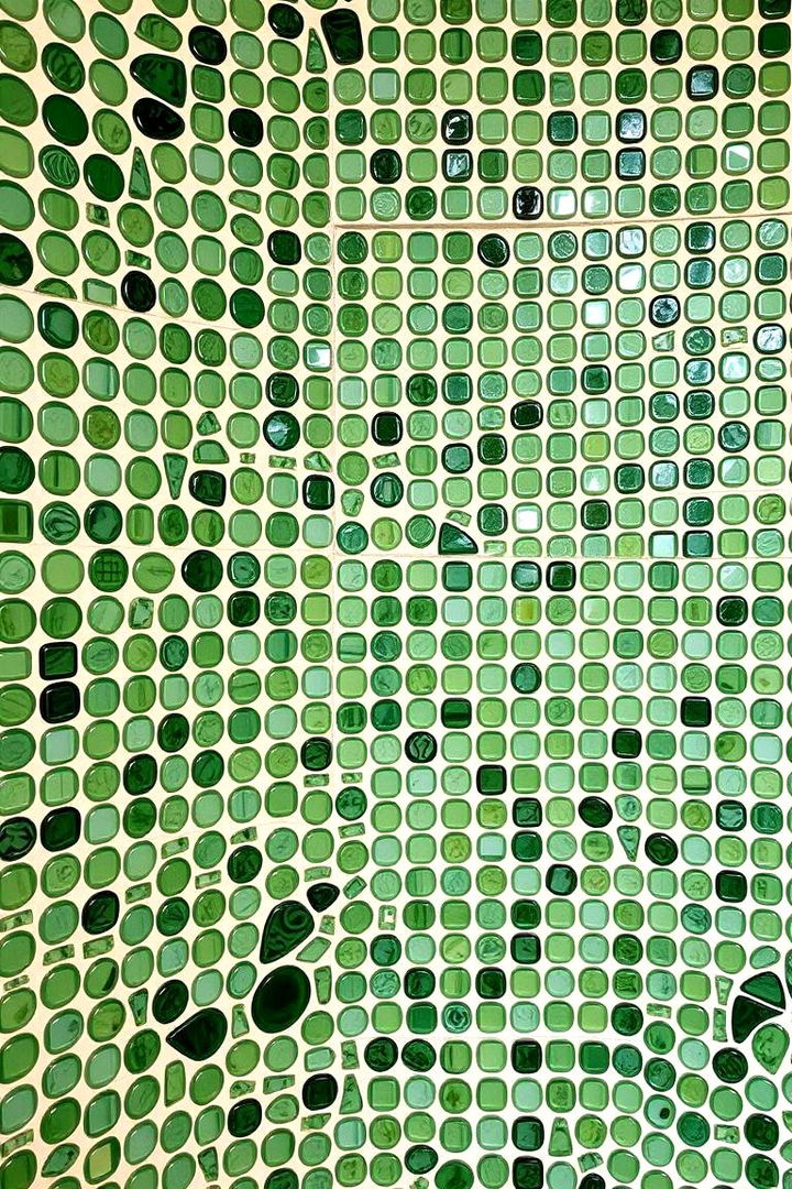 Artistic Green Mosaic Designs - 22 Forest Green Bathroom Ideas