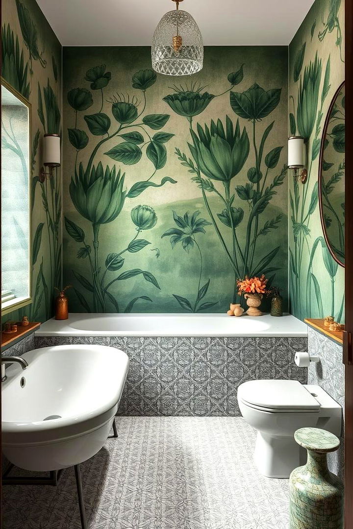 Artistic Green and Grey Flair - 22 Green and Grey Bathroom Ideas