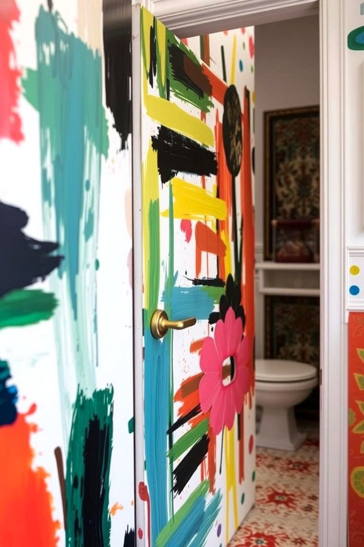 Artistic Hand Painted Designs - 22 Bathroom Door Ideas