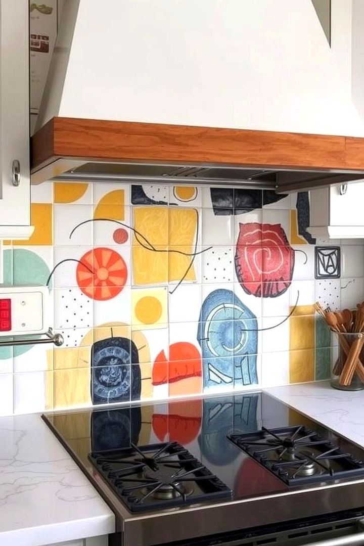 Artistic Hand Painted Designs - 22 Kitchen Backsplash Ideas