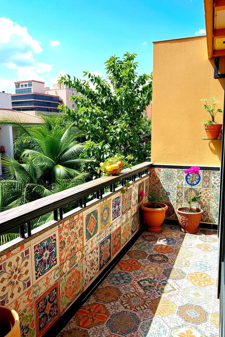 Artistic Hand Painted Designs - 22 Balcony Tiles Ideas