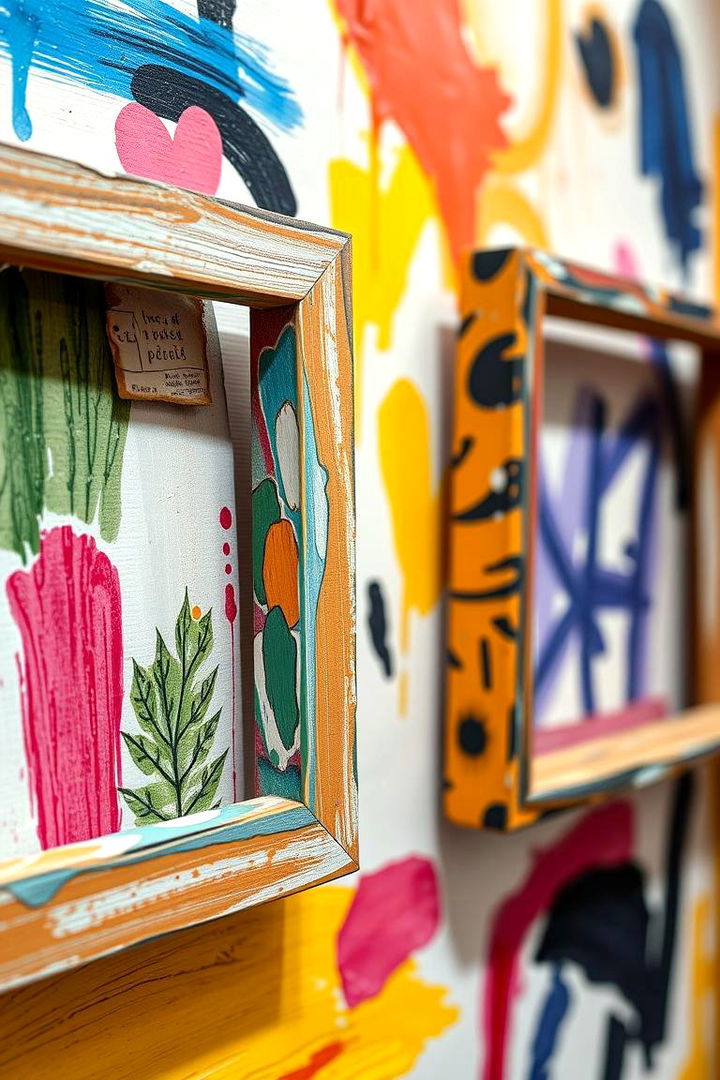 Artistic Hand Painted Frames - 22 Family Picture Wall Ideas