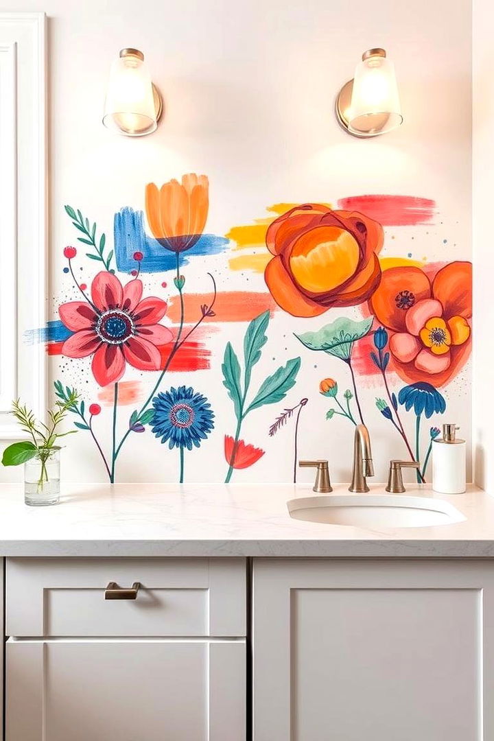 Artistic Hand painted Masterpieces - 22 Bathroom Backsplash Ideas