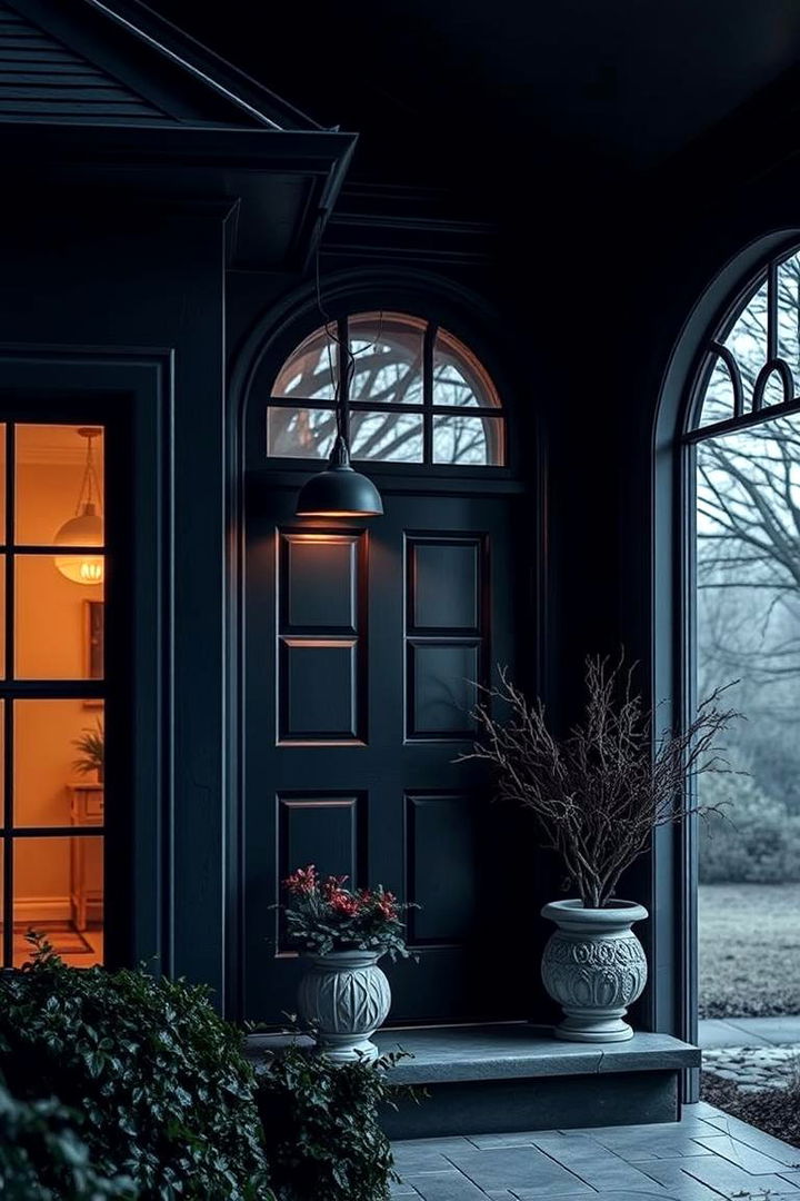 Artistic Inspiration and Ambiance - 22 Dark Blue House With Black Trim