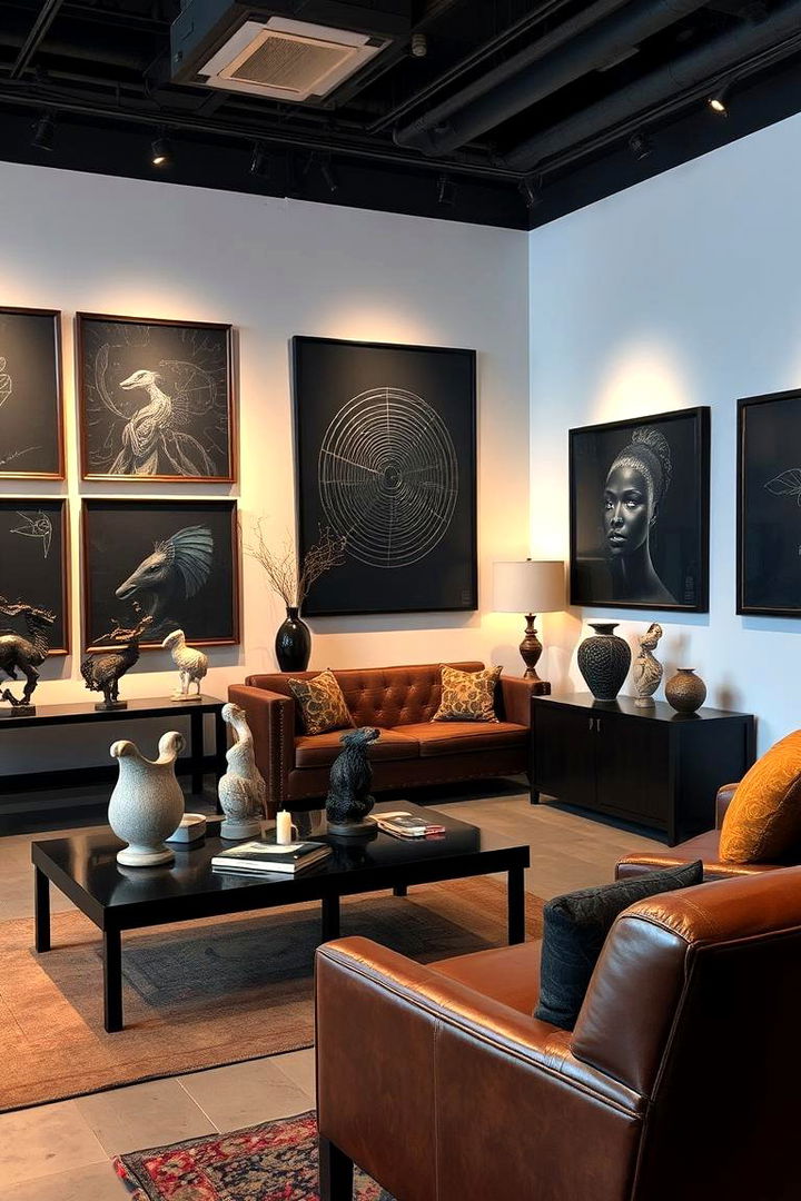 Artistic Inspirations with Bold Decor Statements - 22 Black and Brown Living Room Ideas