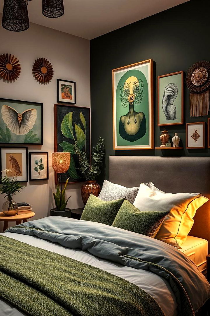 Artistic Inspirations - 22 Green and Grey Bedroom Ideas
