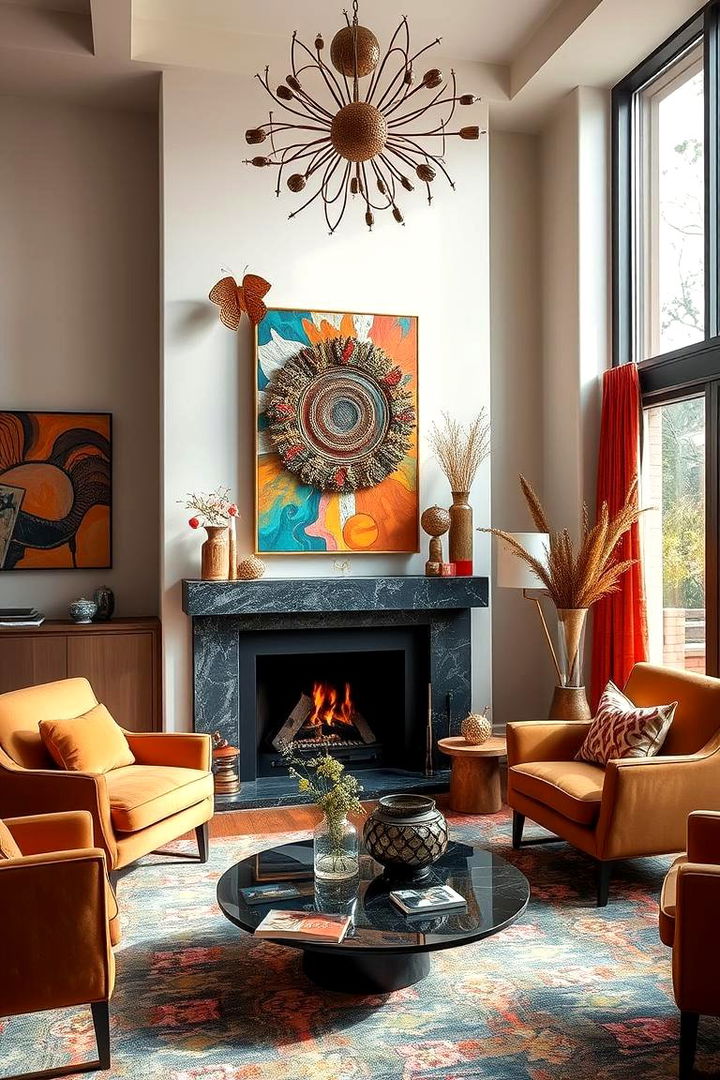 Artistic Installation Accent - 22 Fireplace Between Windows Ideas