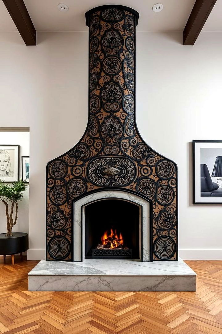 Artistic Integration with Custom Designs - 22 Double-sided Fireplace Ideas
