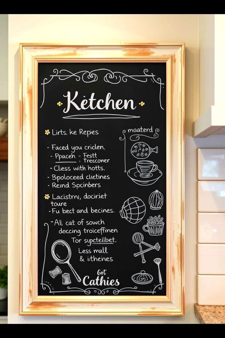 Artistic Kitchen Chalkboard - 22 Kitchen Corner Ideas