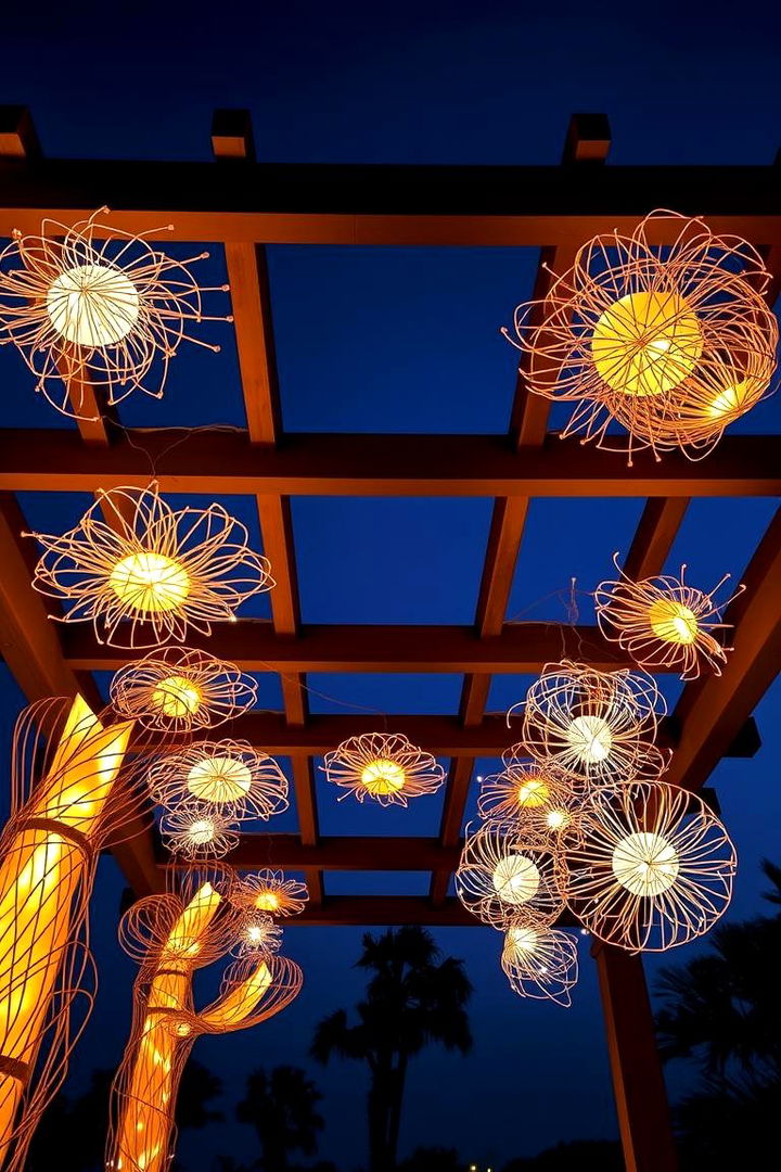 Artistic Light Installations - 22 Pergola Lighting Ideas