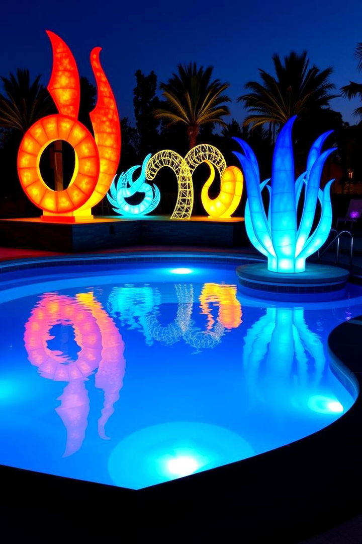 Artistic Light Sculptures - 22 Pool Lighting Ideas