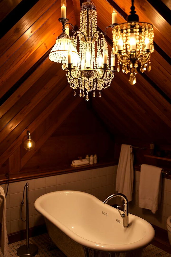Artistic Lighting and Chandeliers - 22 Attic Bathroom Ideas