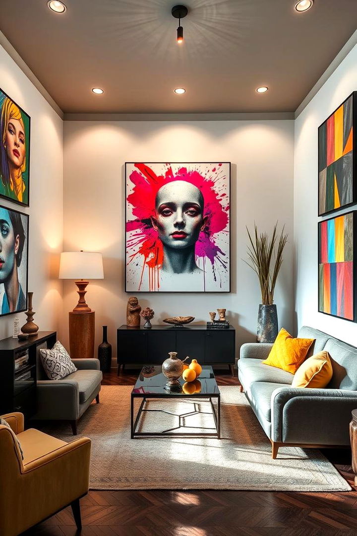 Artistic Man Cave - 22 Mens Living Room Ideas